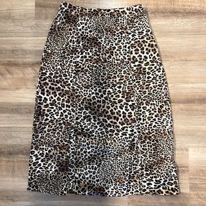 Nasty Gal leopard midi skirt with slits